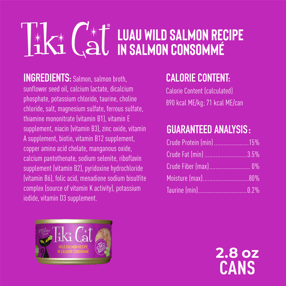 
                  
                    Tiki Cat Luau Grain Free Wild Salmon In Salmon Consomme Canned Cat Food
                  
                