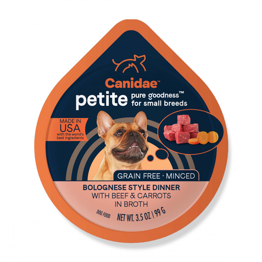 
                  
                    Canidae Grain Free PURE Petite Small Breed Bolognese Style Dinner Minced with Beef and Carrots in Broth Wet Dog Food
                  
                