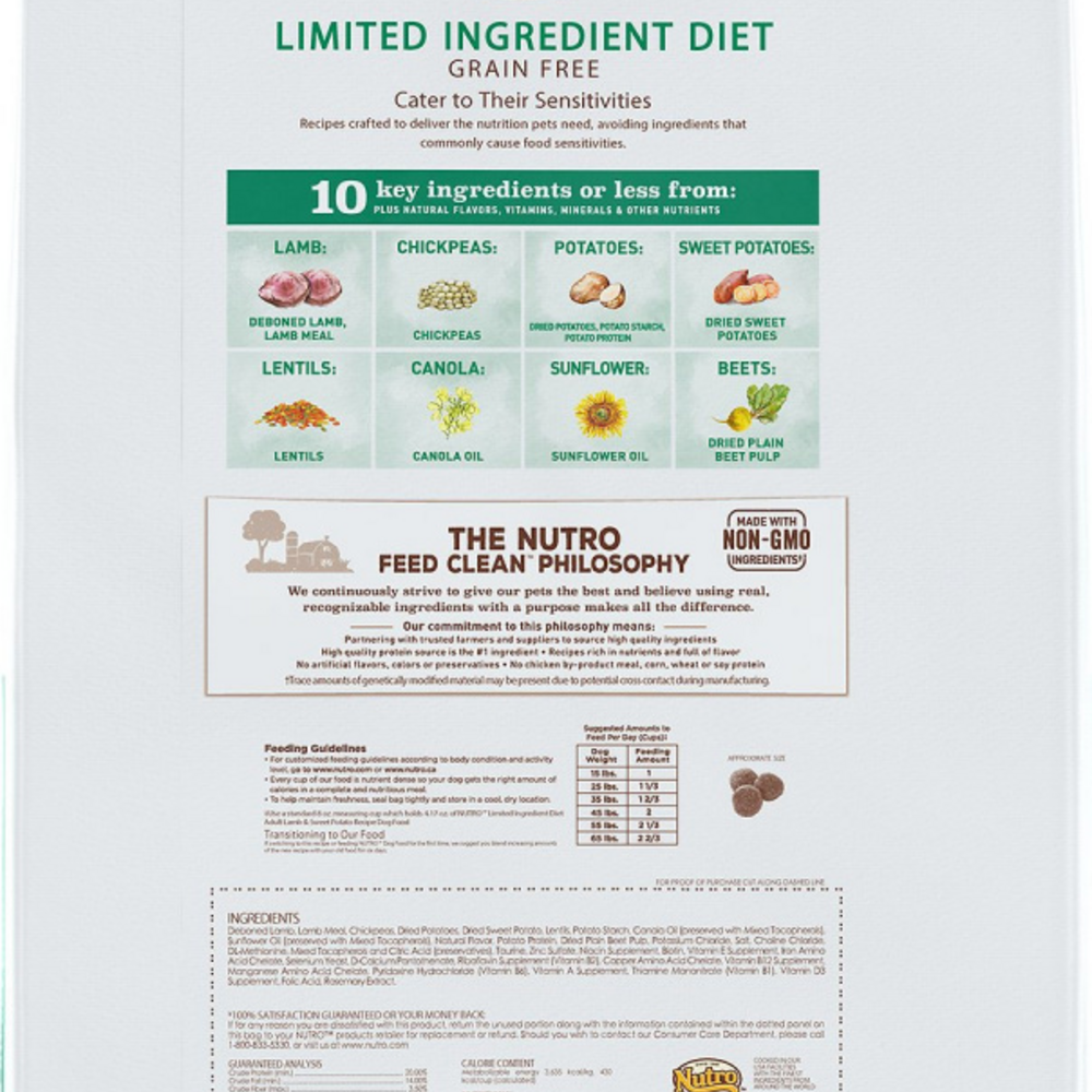 
                  
                    Nutro Limited Ingredient Diet Grain Free Adult Lamb and Sweet Potato Dry Dog Food
                  
                