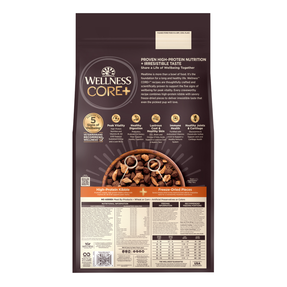 
                  
                    Wellness CORE RawRev Natural Grain Free Original Turkey & Chicken with Freeze Dried Turkey Dry Dog Food
                  
                