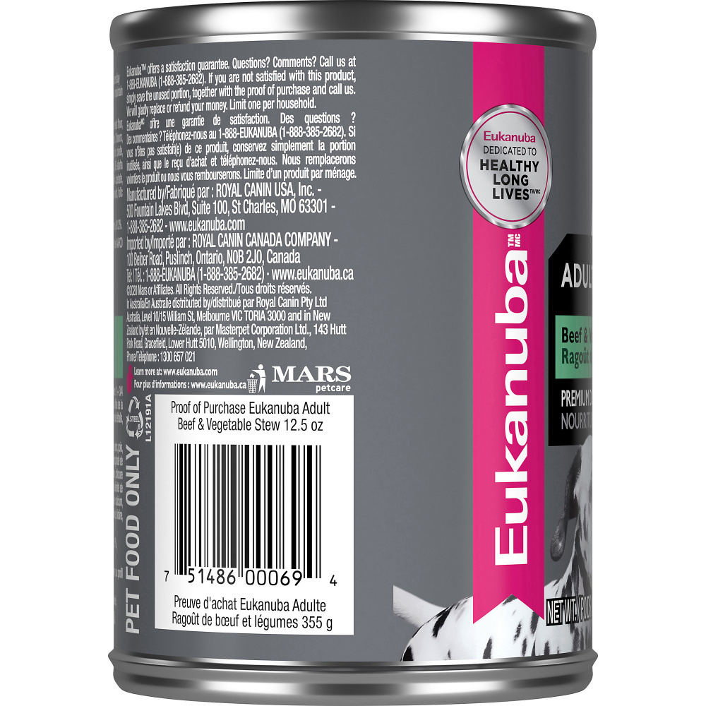 
                  
                    Eukanuba Adult Beef & Vegetable Stew Canned Dog Food
                  
                