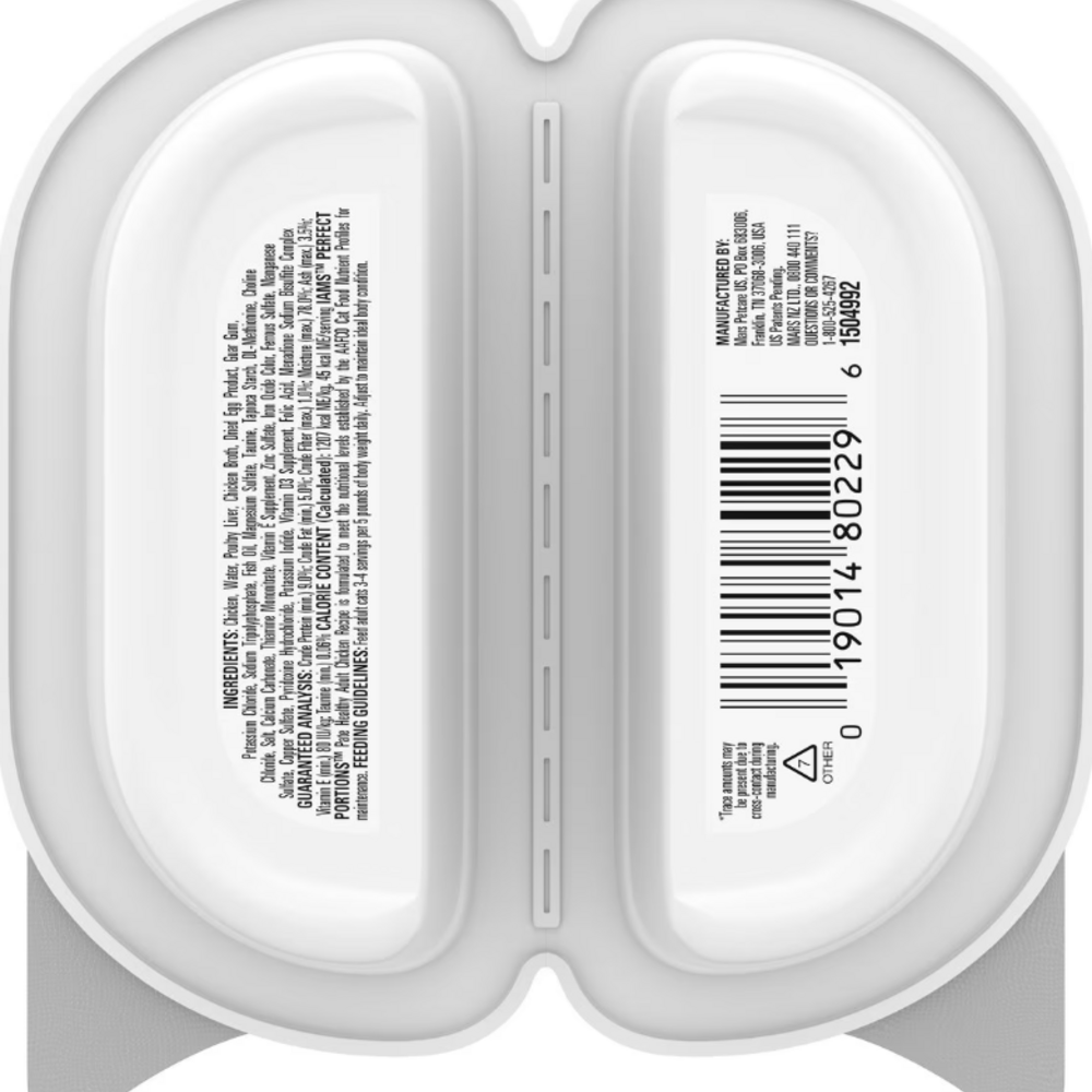 Iams Perfect Portions Healthy Adult Chicken Pate Wet Cat Food Tray