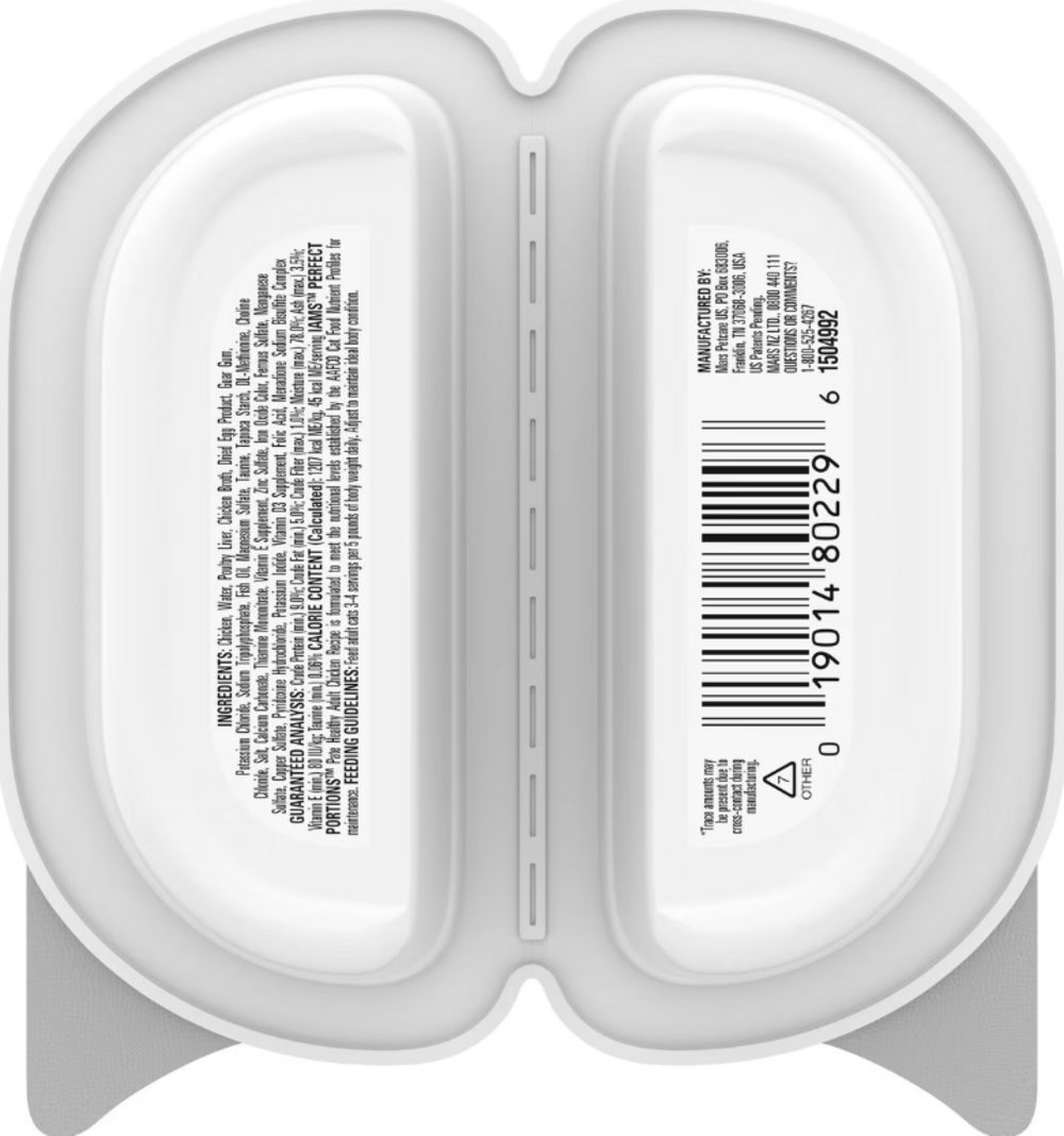 Iams Perfect Portions Healthy Adult Chicken Pate Wet Cat Food Tray