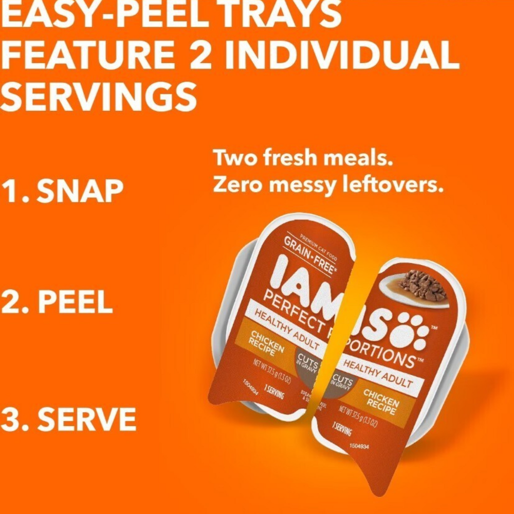 
                  
                    Iams Perfect Portions Healthy Adult Chicken Pate Wet Cat Food Tray
                  
                