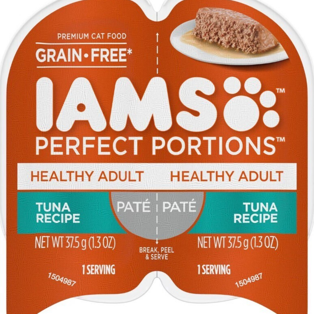 Iams Perfect Portions Healthy Adult Tuna Pate Wet Cat Food Tray