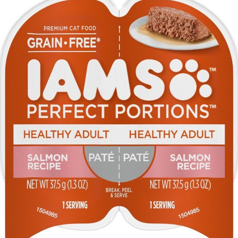 Iams Perfect Portions Healthy Adult Salmon Pate Wet Cat Food Tray