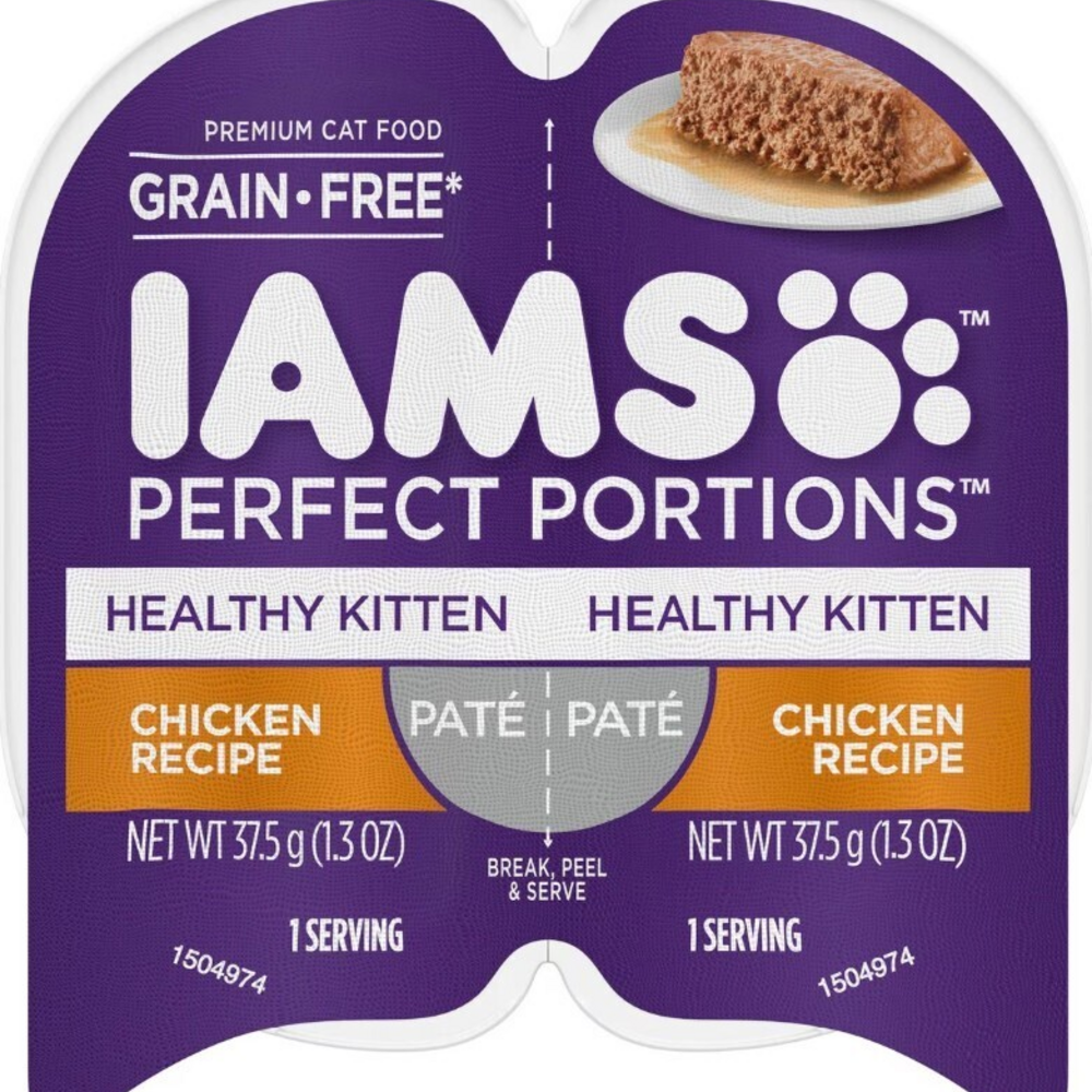 Iams Perfect Portions Healthy Kitten Chicken Pate Wet Cat Food Tray