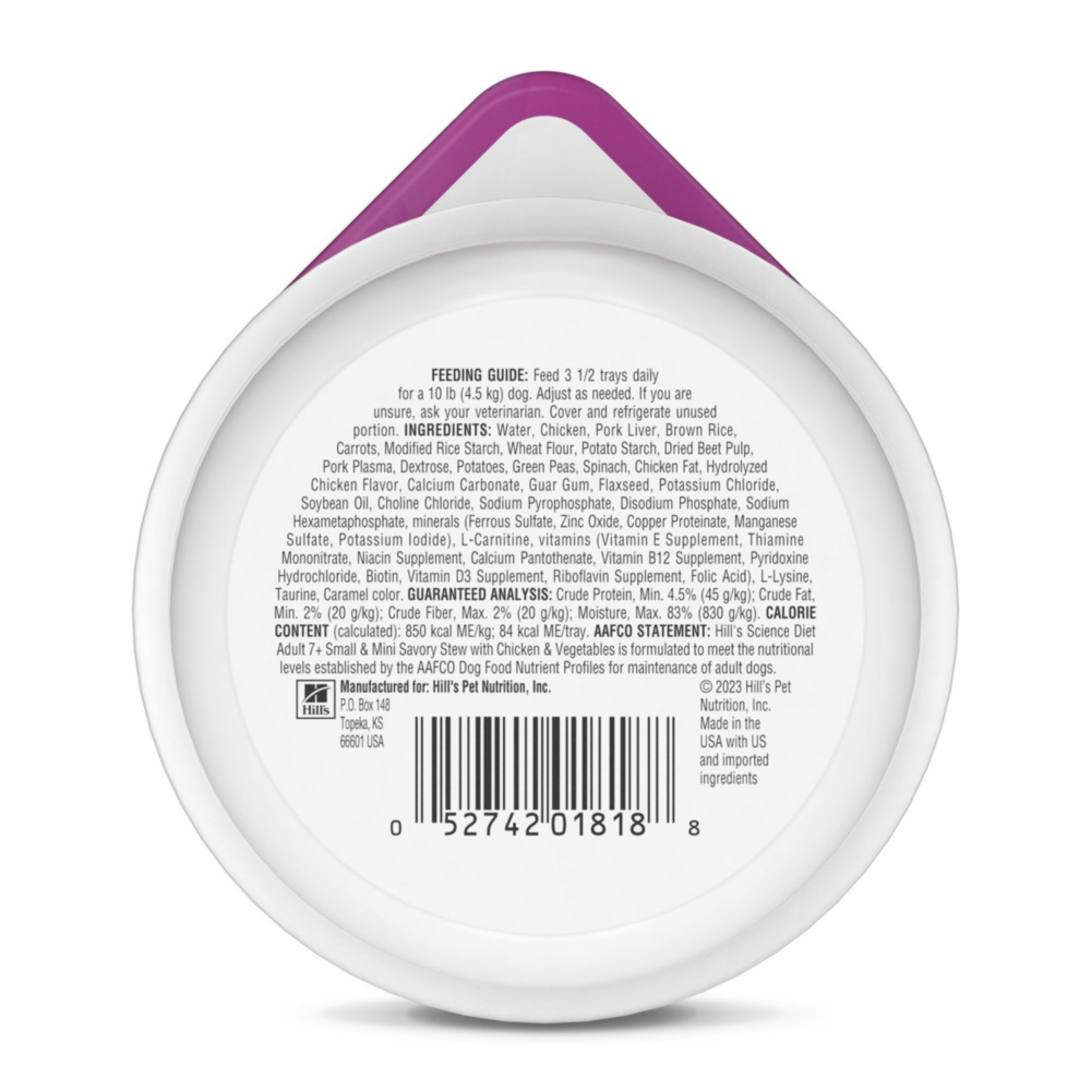 
                  
                    Hill's Science Diet Adult 7+ SM Paws Savory Stew with Chicken & Vegetables Dog Food Trays
                  
                