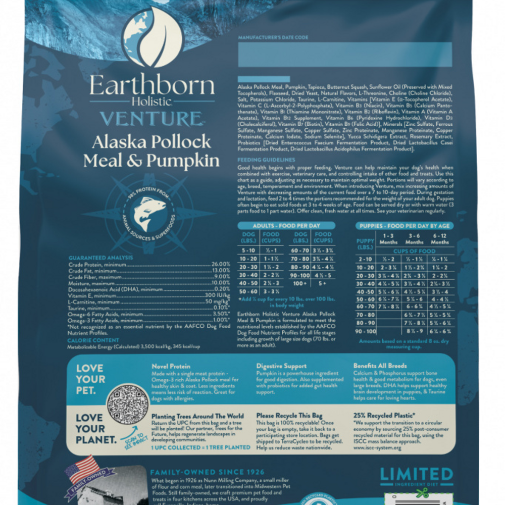 
                  
                    Earthborn Holistic Venture Grain Free Alaska Pollock Meal and Pumpkin Dry Dog Food
                  
                