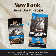 Load image into Gallery viewer, Merrick Backcountry Grain Free Dry Adult Dog Food Kibble With Freeze Dried Raw Pieces Large Breed Recipe