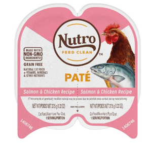 Nutro Perfect Portions Adult Grain Free Salmon & Chicken Pate Wet Cat Food Trays