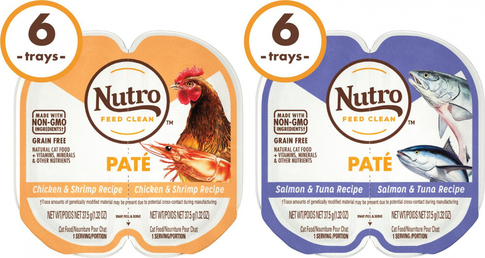 
                  
                    Nutro Perfect Portions Grain Free Salmon & Tuna and Chicken & Shrimp Pate Wet Cat Food Tray Variety Pack
                  
                