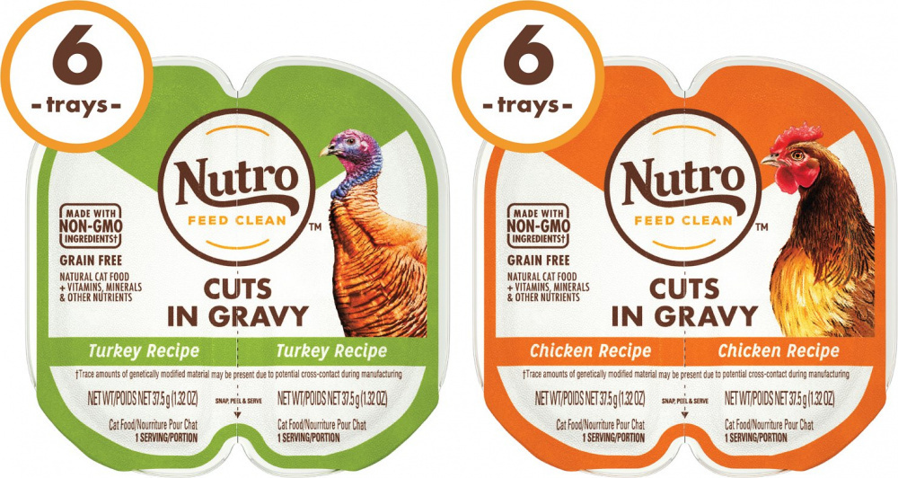 
                  
                    Nutro Perfect Portions Grain Free Chicken and Turkey Cuts in Gravy Wet Cat Food Tray Variety Pack
                  
                