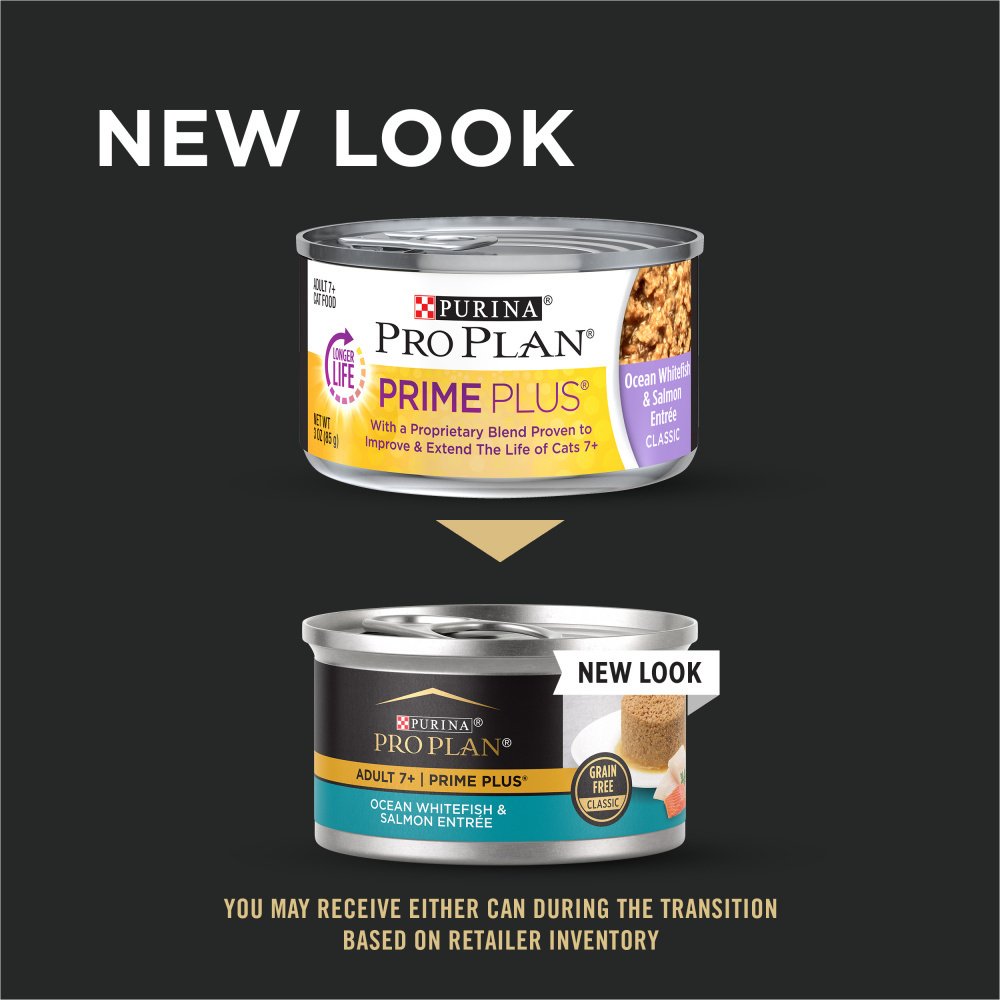 Purina Pro Plan Prime Plus Ocean Whitefish and & Salmon Senior 7+ Wet Cat Food