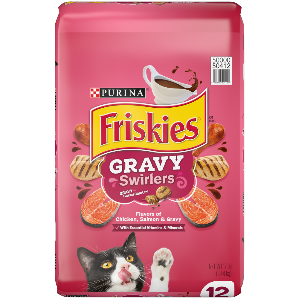 Purina Friskies Gravy Swirlers Chicken and Salmon Dry Cat Food