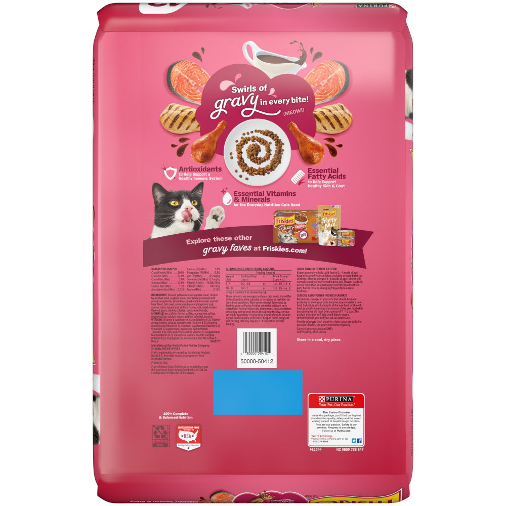 Purina Friskies Gravy Swirlers Chicken and Salmon Dry Cat Food