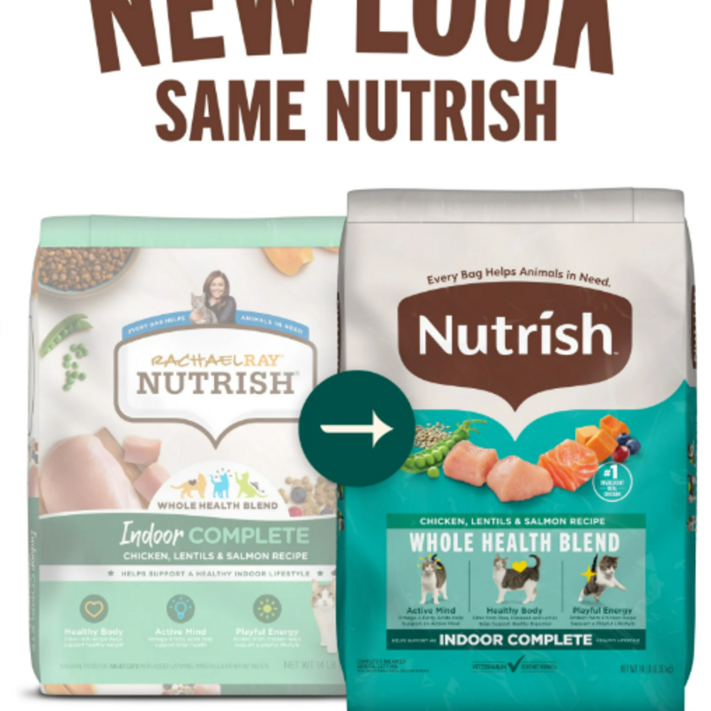 Rachael Ray Nutrish Indoor Complete Chicken & Salmon with Lentils Recipe Dry Cat Food