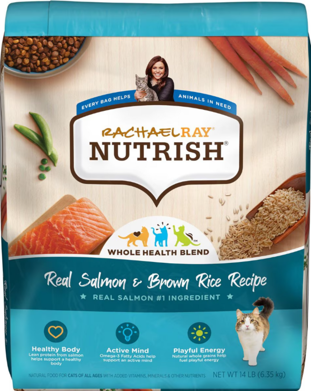 Rachael Ray Nutrish Natural Salmon & Brown Rice Recipe Dry Cat Food