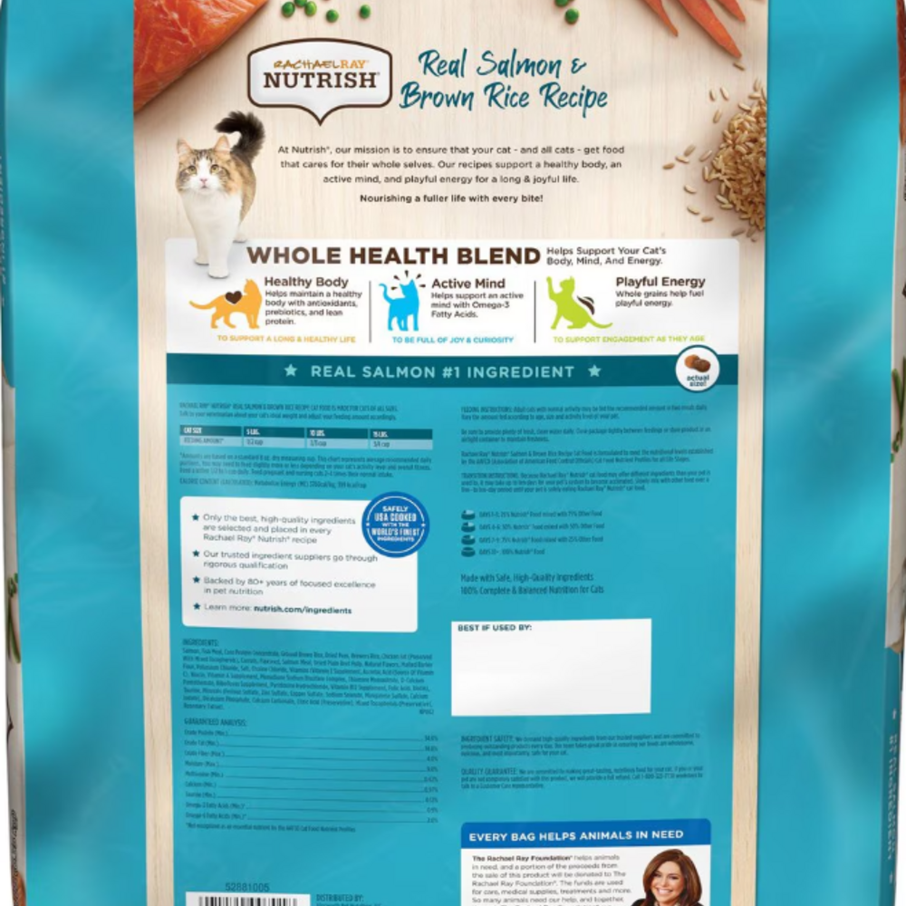 
                  
                    Rachael Ray Nutrish Natural Salmon & Brown Rice Recipe Dry Cat Food
                  
                