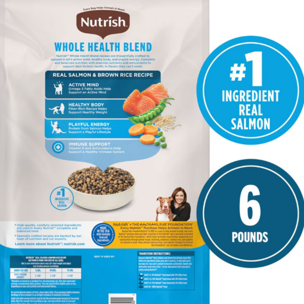 
                  
                    Rachael Ray Nutrish Natural Salmon & Brown Rice Recipe Dry Cat Food
                  
                