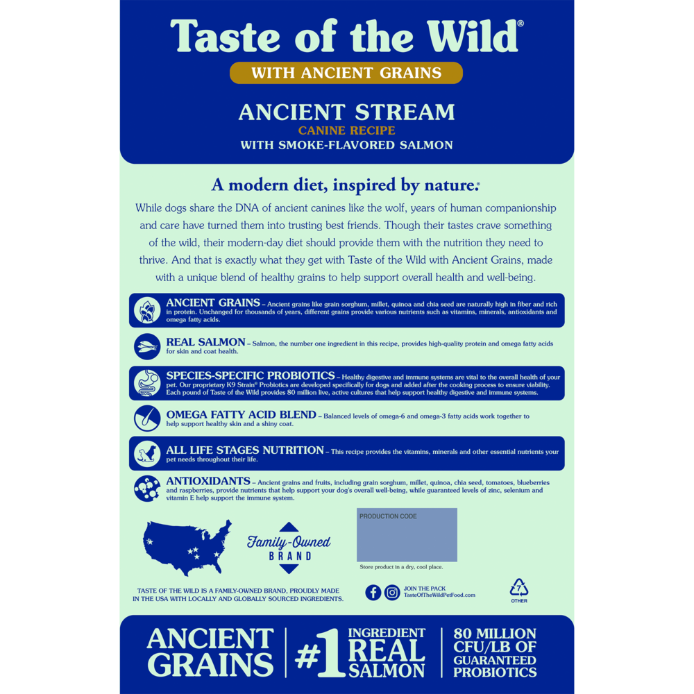 Taste of the Wild Ancient Stream with Ancient Grains Dry Dog Food