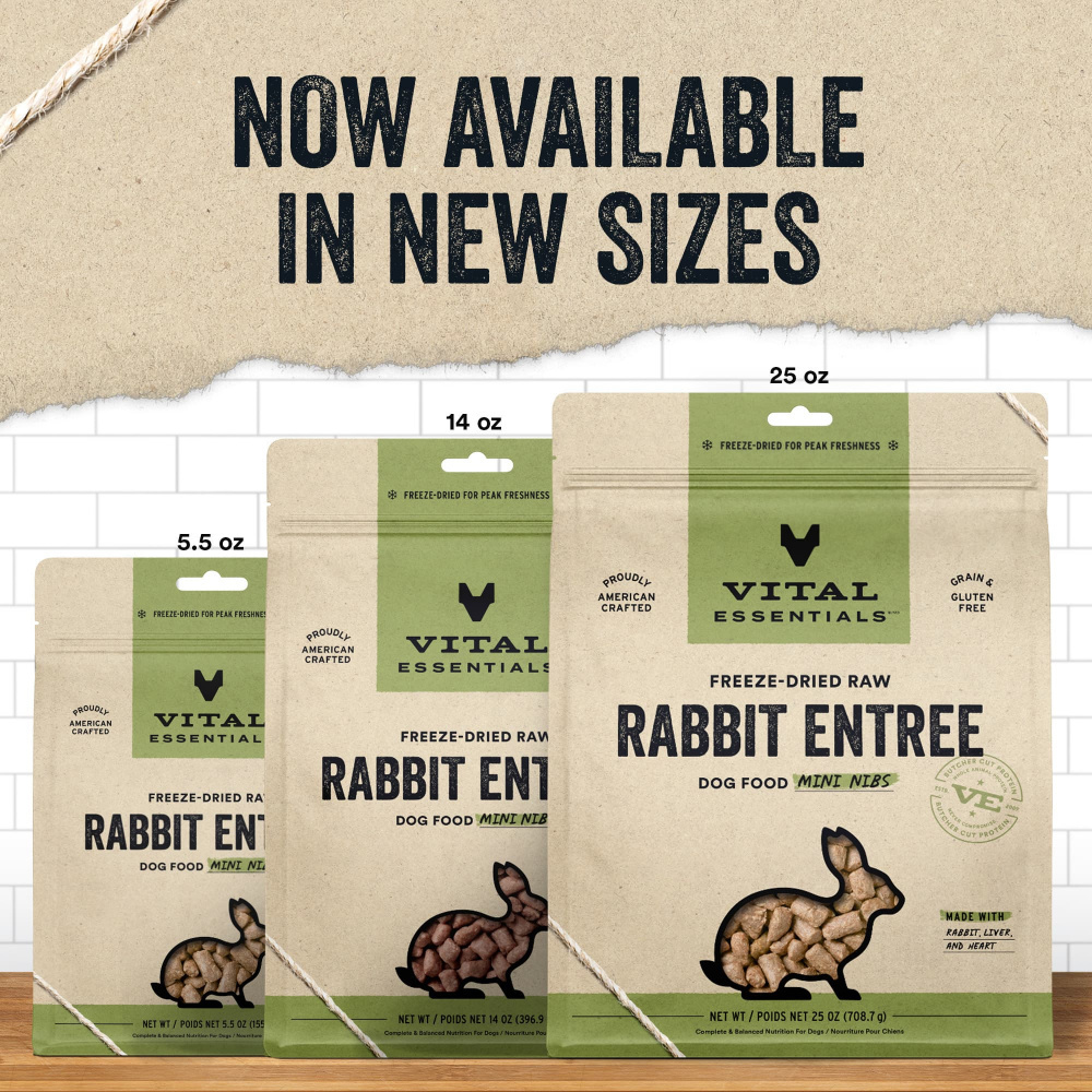 
                  
                    Vital Essentials Grain Free Rabbit Mini Nibs Entree Freeze Dried Dog Food
                  
                