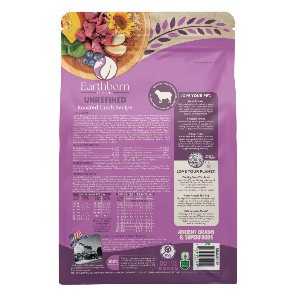 
                  
                    Earthborn Holistic Unrefined Roasted Lamb with Ancient Grains & Superfoods Dry Dog Food
                  
                