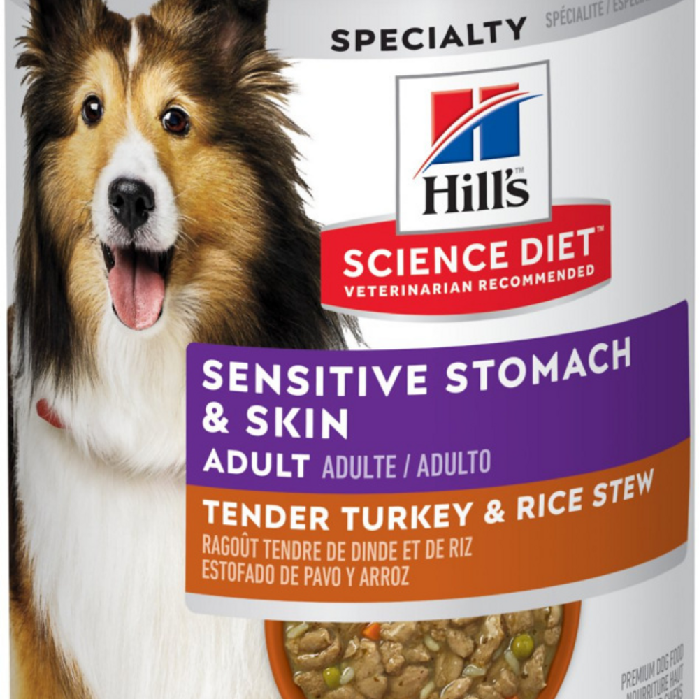 Hill's Science Diet Adult Sensitive Stomach & Skin Tender Turkey & Rice Stew Canned Dog Food