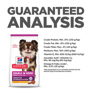 Hill's Science Diet Adult Sensitive Stomach & Skin Small & Mini Breed Chicken Recipe Dry Dog Food