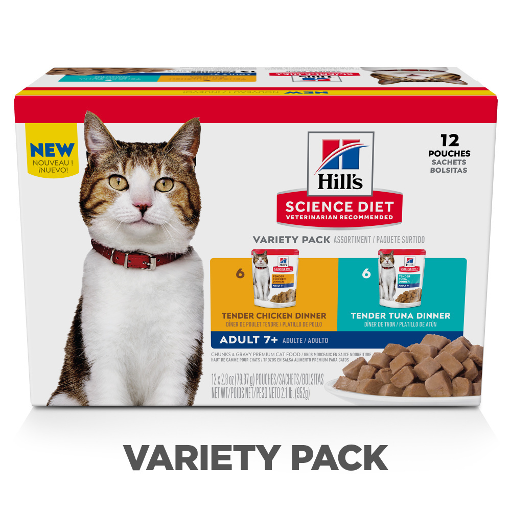 
                  
                    Hill's Science Diet Adult 7+ Tender Dinner Pouch Variety Pack Wet Cat Food
                  
                