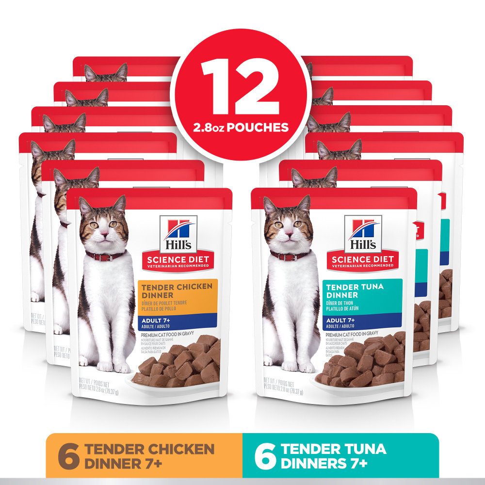 
                  
                    Hill's Science Diet Adult 7+ Tender Dinner Pouch Variety Pack Wet Cat Food
                  
                