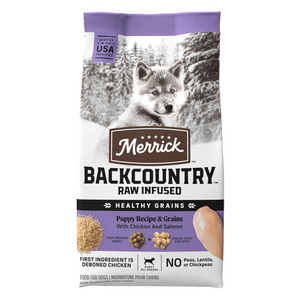 Merrick Backcountry Healthy Grains Premium Dry Puppy Kibble With Freeze Dried Raw Chicken