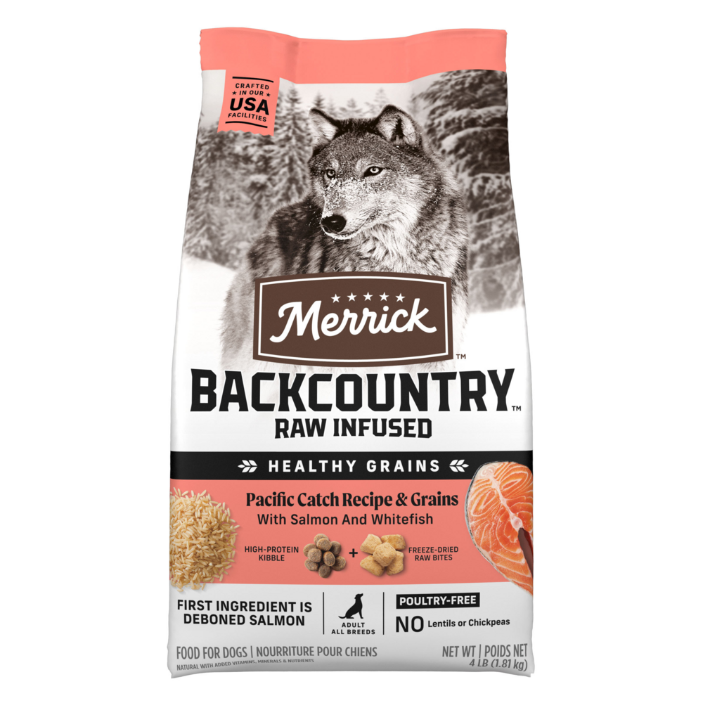 Merrick Backcountry Healthy Grains Premium Dog Food Kibble With Freeze Dried Raw Pieces, Pacific Catch Recipe