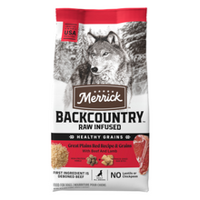 Load image into Gallery viewer, Merrick Backcountry Raw Infused Great Plains Red Recipe With Healthy Grains Freeze Dried Dog Food