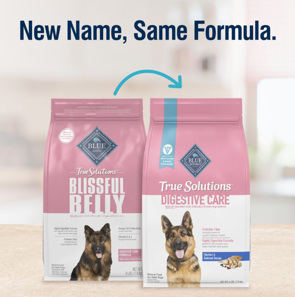 Blue Buffalo True Solutions Blissful Belly Digestive Care Formula Chicken Recipe Adult Dry Dog Food