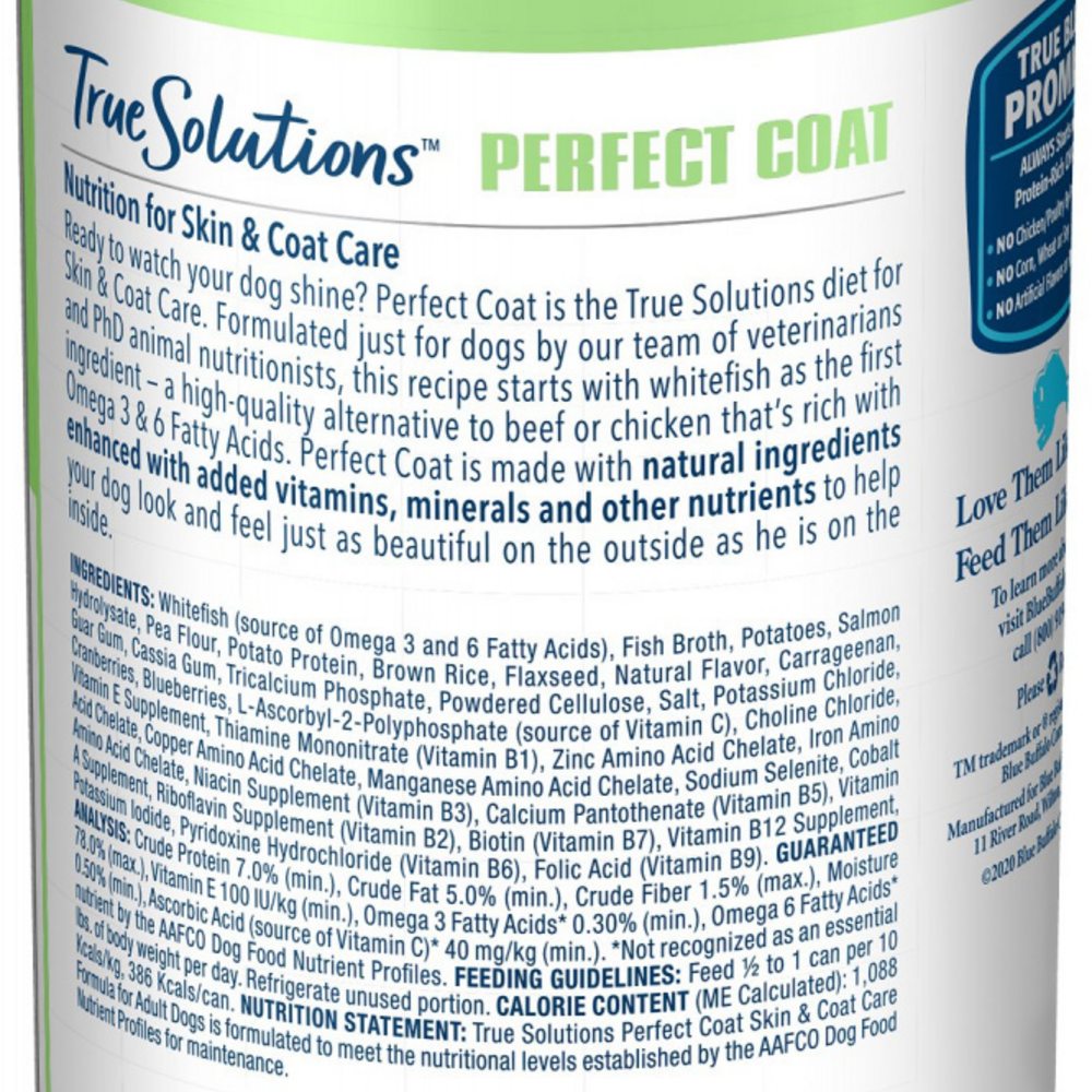 
                  
                    Blue Buffalo True Solutions Perfect Coat Skin & Coat Care Formula Adult Canned Dog Food
                  
                