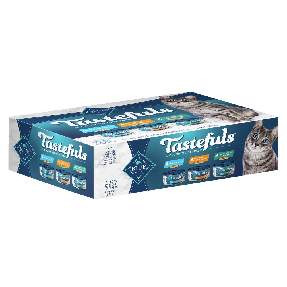 
                  
                    Blue Buffalo Tastefuls Adult Natural Pate Variety Pack with Chicken, Turkey & Chicken, and Ocean Fish & Tuna Entrees Wet Cat Food
                  
                