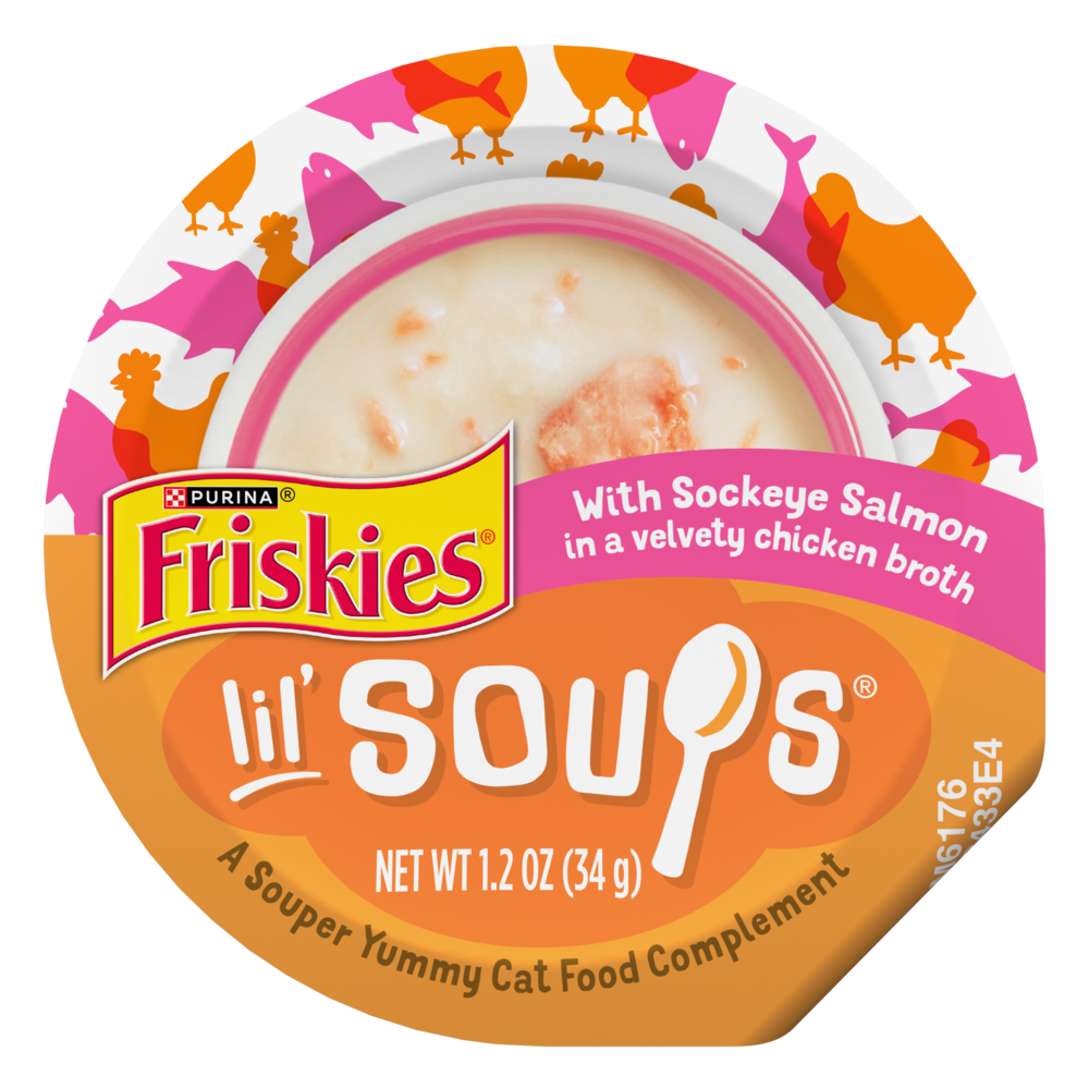 Purina Friskies Lil' Soups Grain Free Sockeye Salmon in Chicken Broth Wet Cat Food