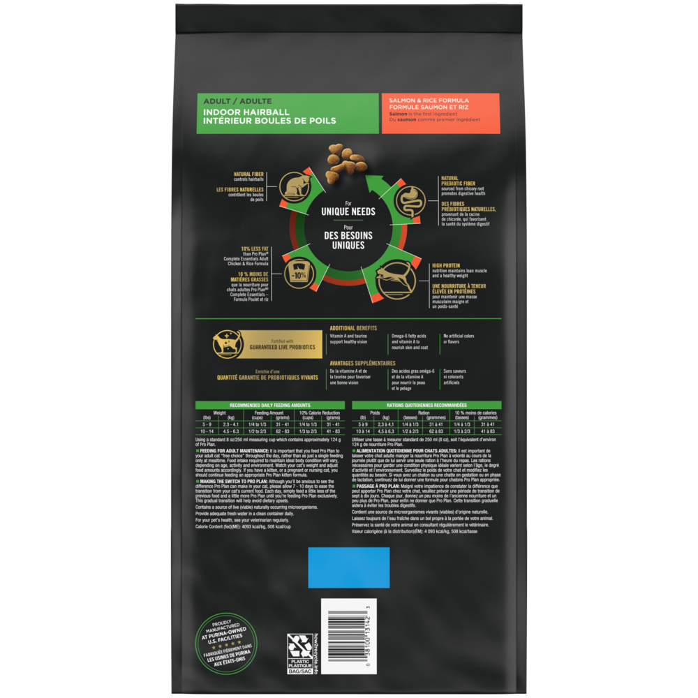 Purina Pro Plan Hairball Management Salmon and Rice Indoor Dry Cat Food