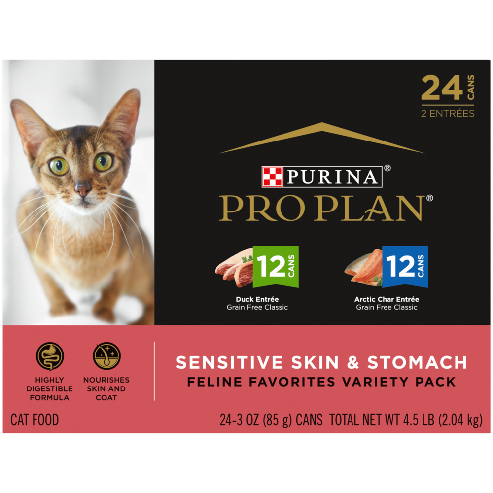 ProPlan Sensitive Skin & Stomach Poultry and Seafood Favorites Variety Pack Wet Cat Food