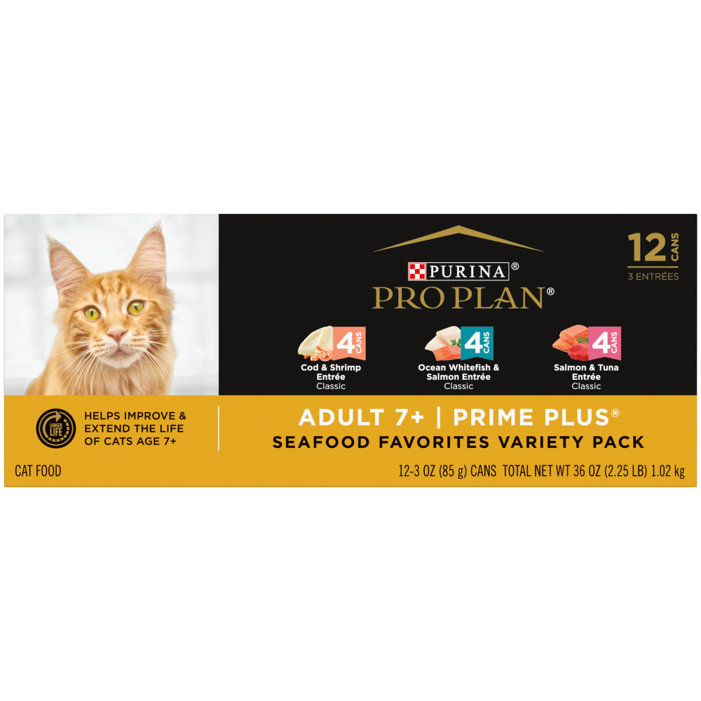 
                  
                    Purina Pro Plan Grain-Free Senior Pate Prime Plus Seafood Favorites Wet Cat Food Variety Pack
                  
                