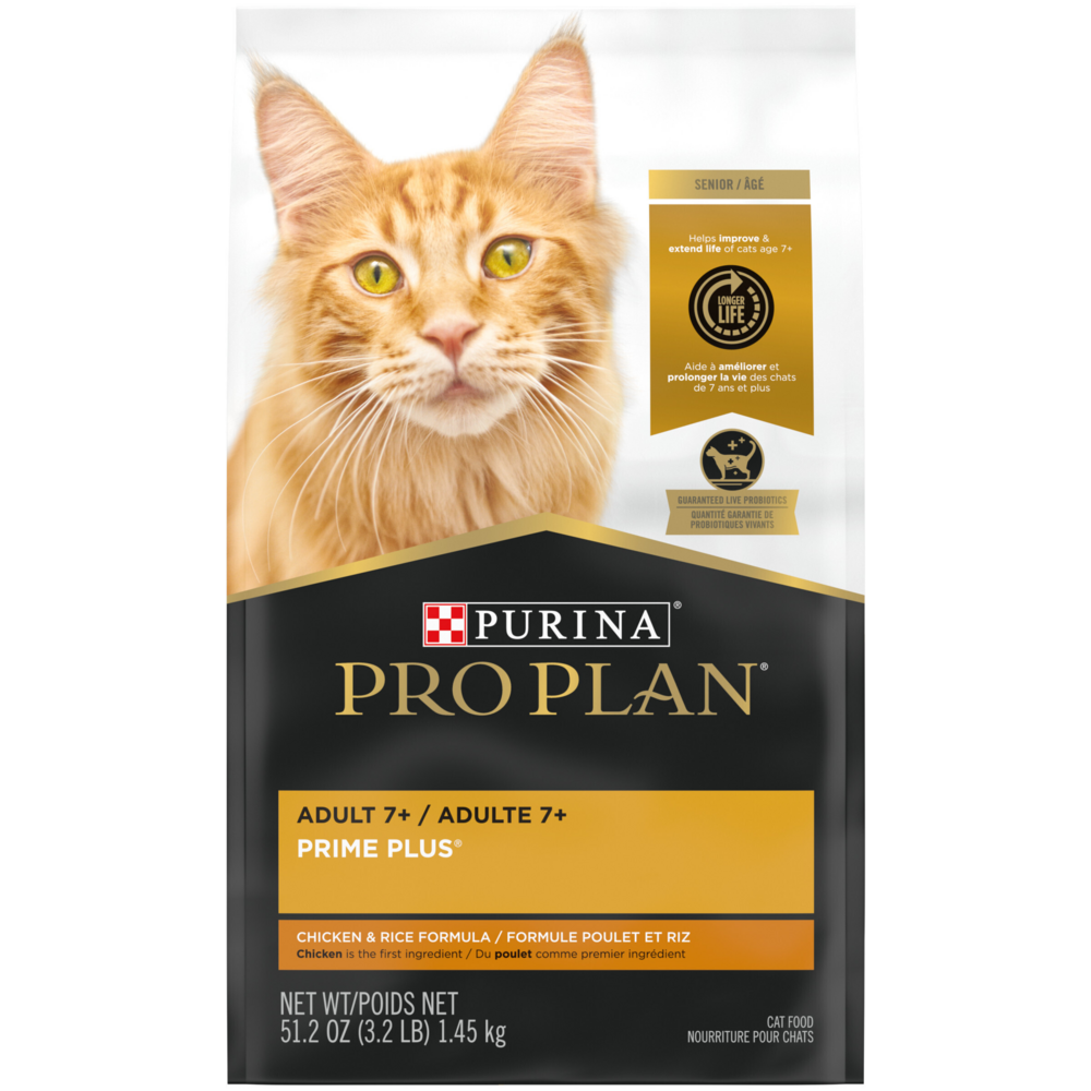 Purina Pro Plan Prime Plus Chicken & Rice Formula Senior Dry Cat Food