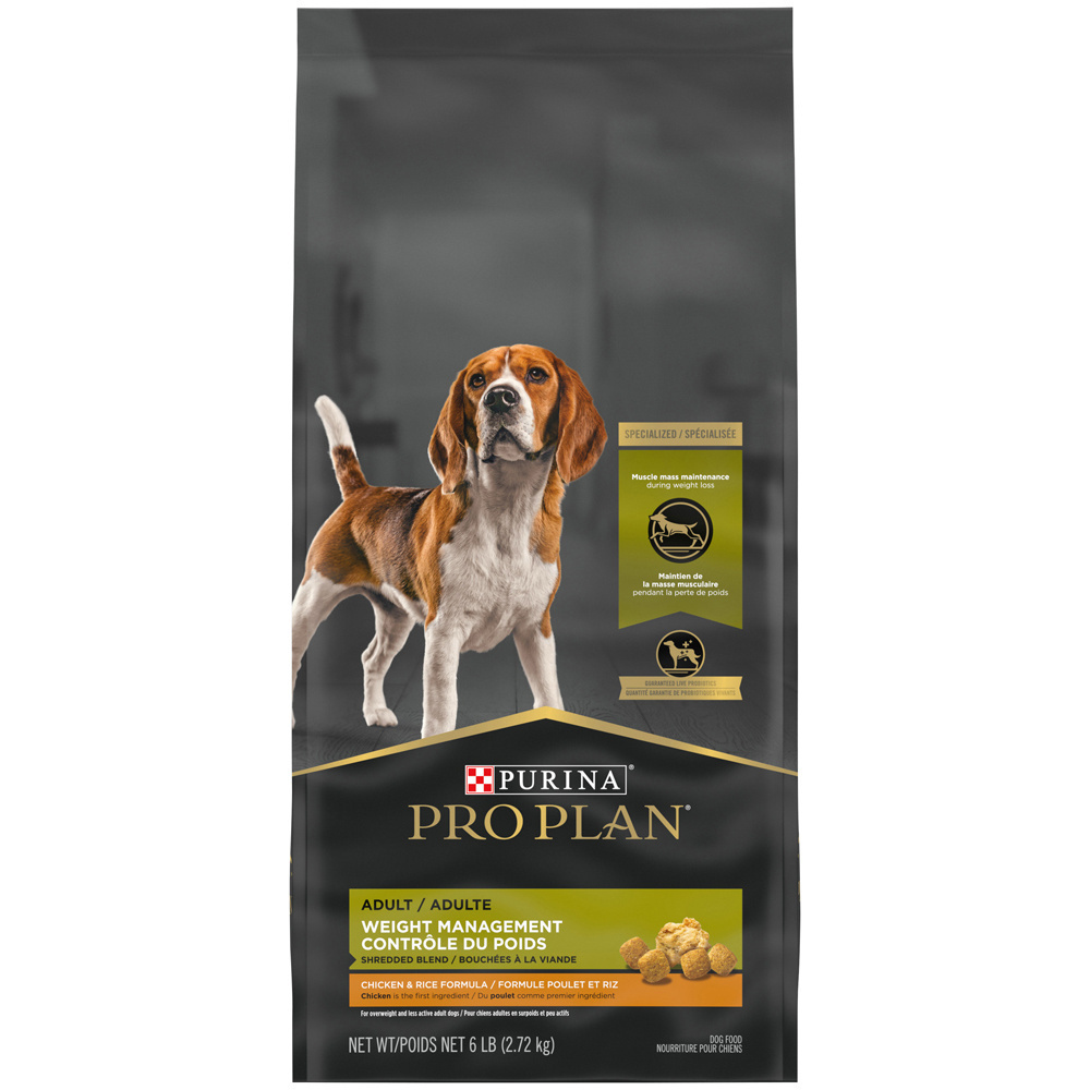 Purina Pro Plan Shredded Blend Chicken & Rice Formula With Probiotics Weight Management Dry Dog Food