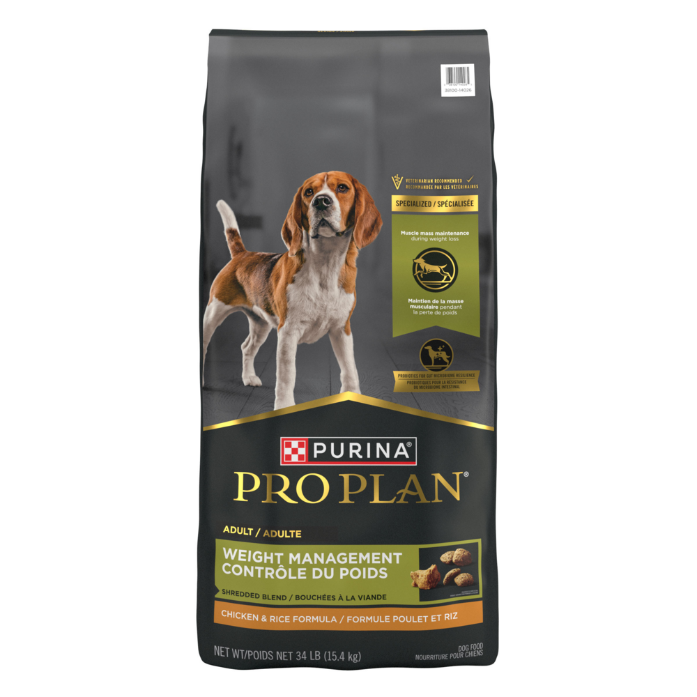 Purina Pro Plan Shredded Blend Chicken & Rice Formula With Probiotics Weight Management Dry Dog Food