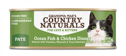 Grandma Mae's Country Naturals Grain Free Ocean Fish & Chicken Dinner Pate Canned Food for Cats