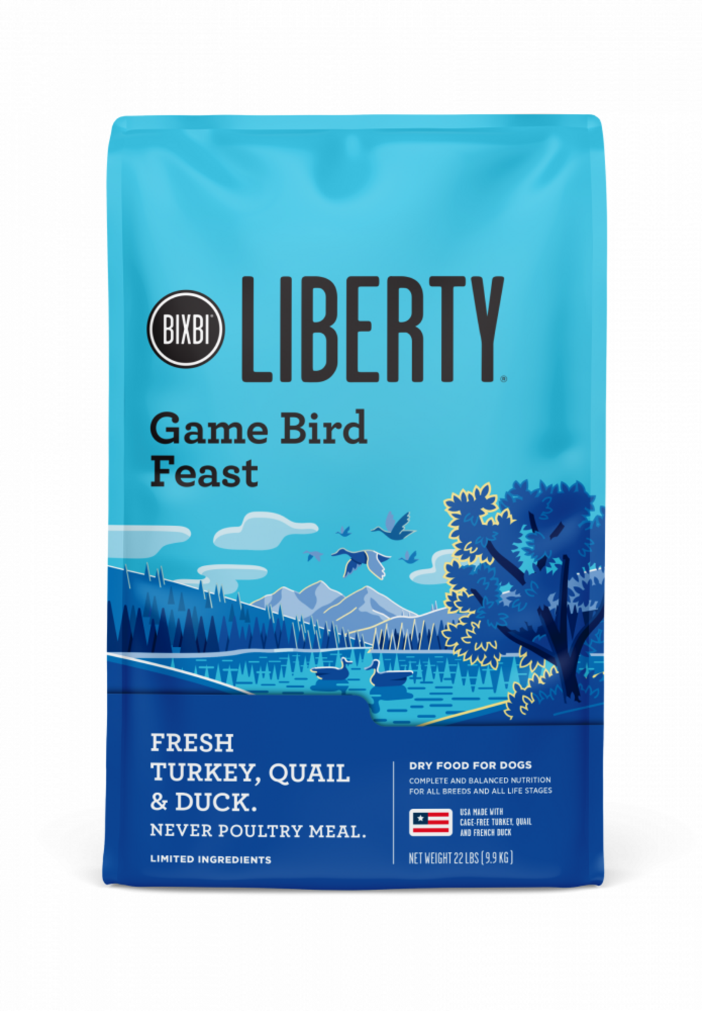 Bixbi Liberty Gamebird Feast (Turkey, Quail, Duck) Kibble Dog Food