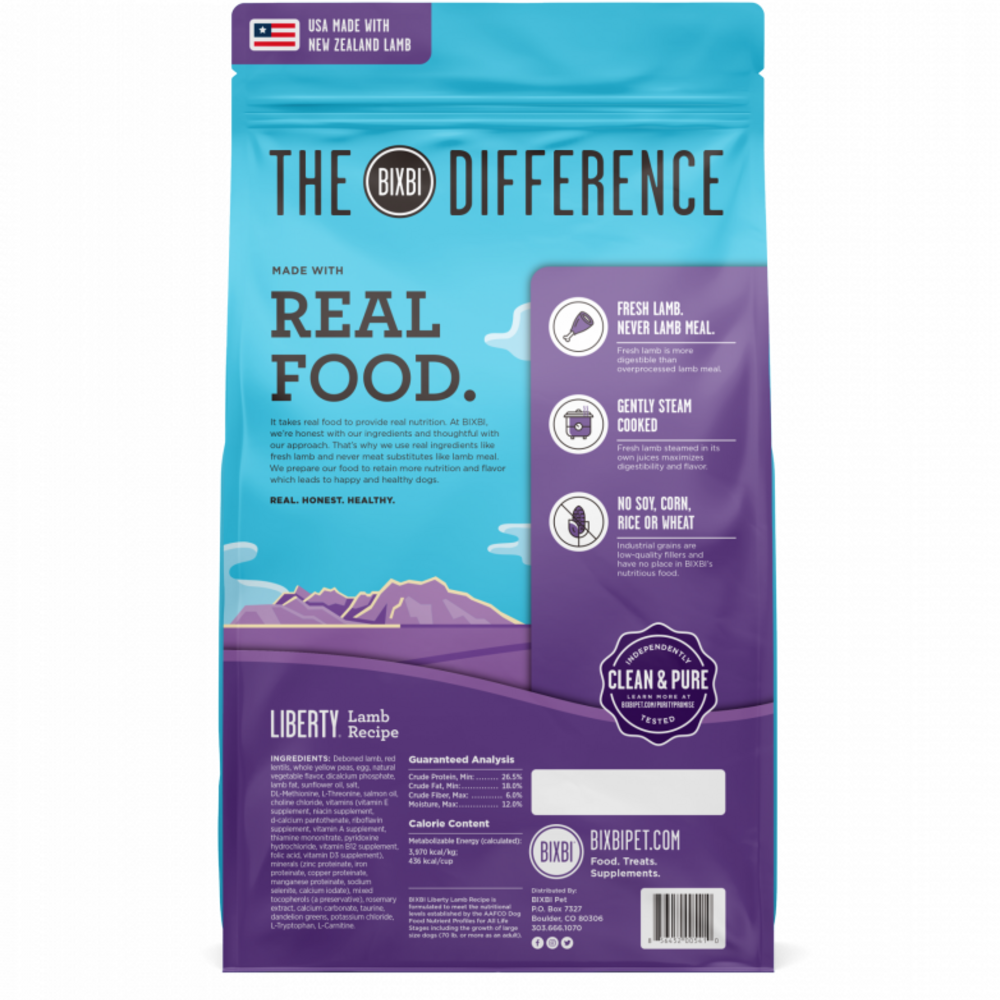 
                  
                    Bixbi Liberty Lamb Kibble Dog Food
                  
                