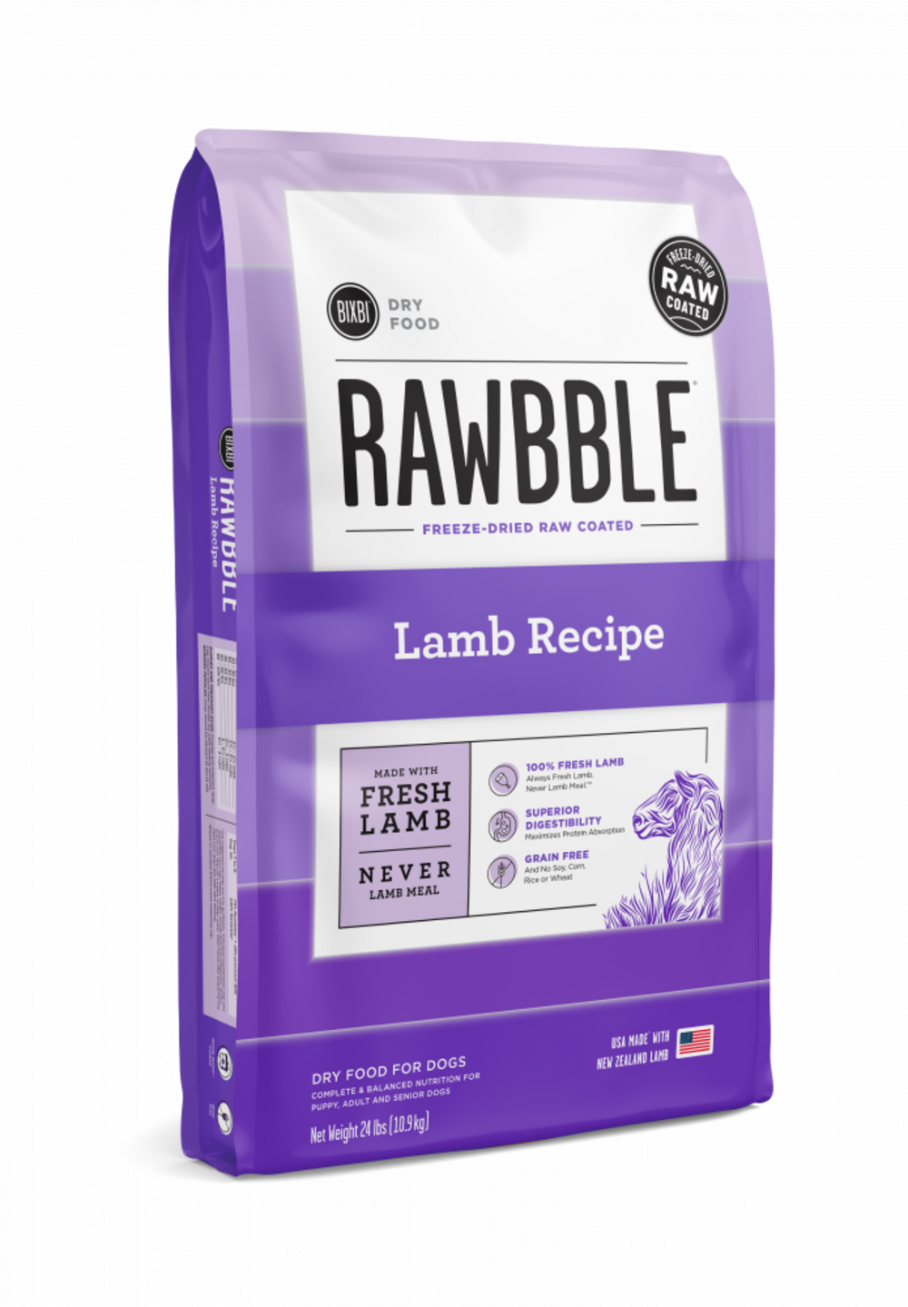 Bixbi Rawbble Kibble Grain Free Lamb Dog Food