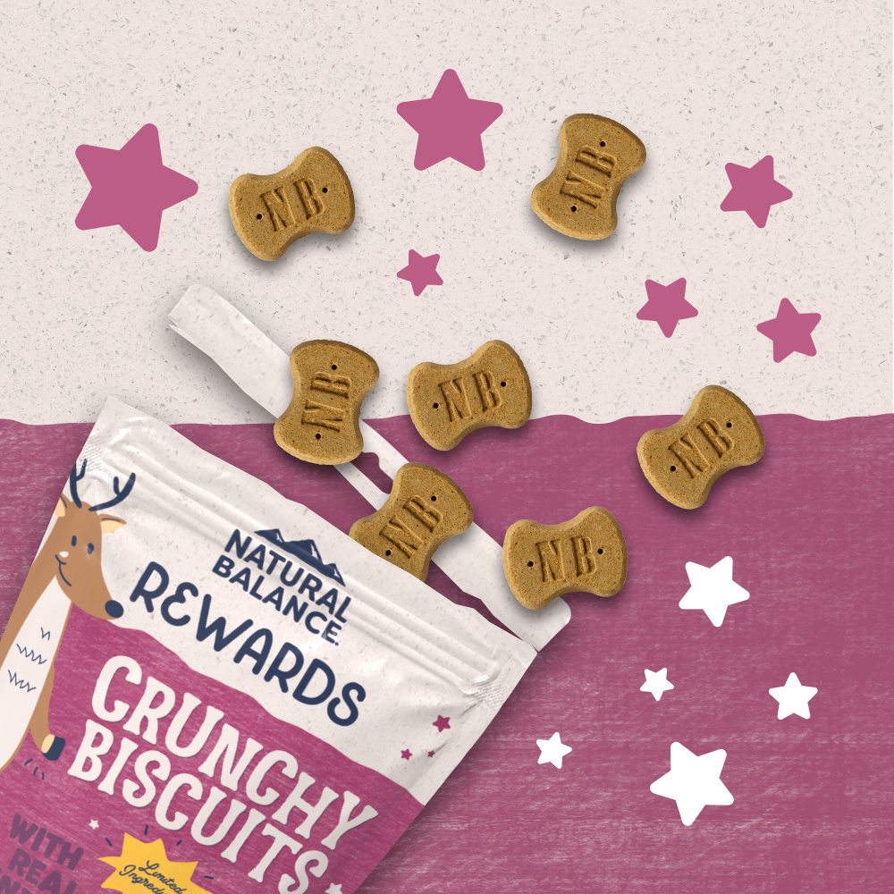 
                  
                    Natural Balance Rewards Crunchy Biscuits With Real Venison Dog Treats
                  
                