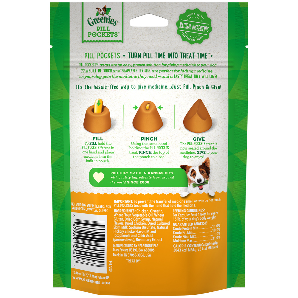 Greenies Pill Pockets Canine Chicken Flavor Dog Treats